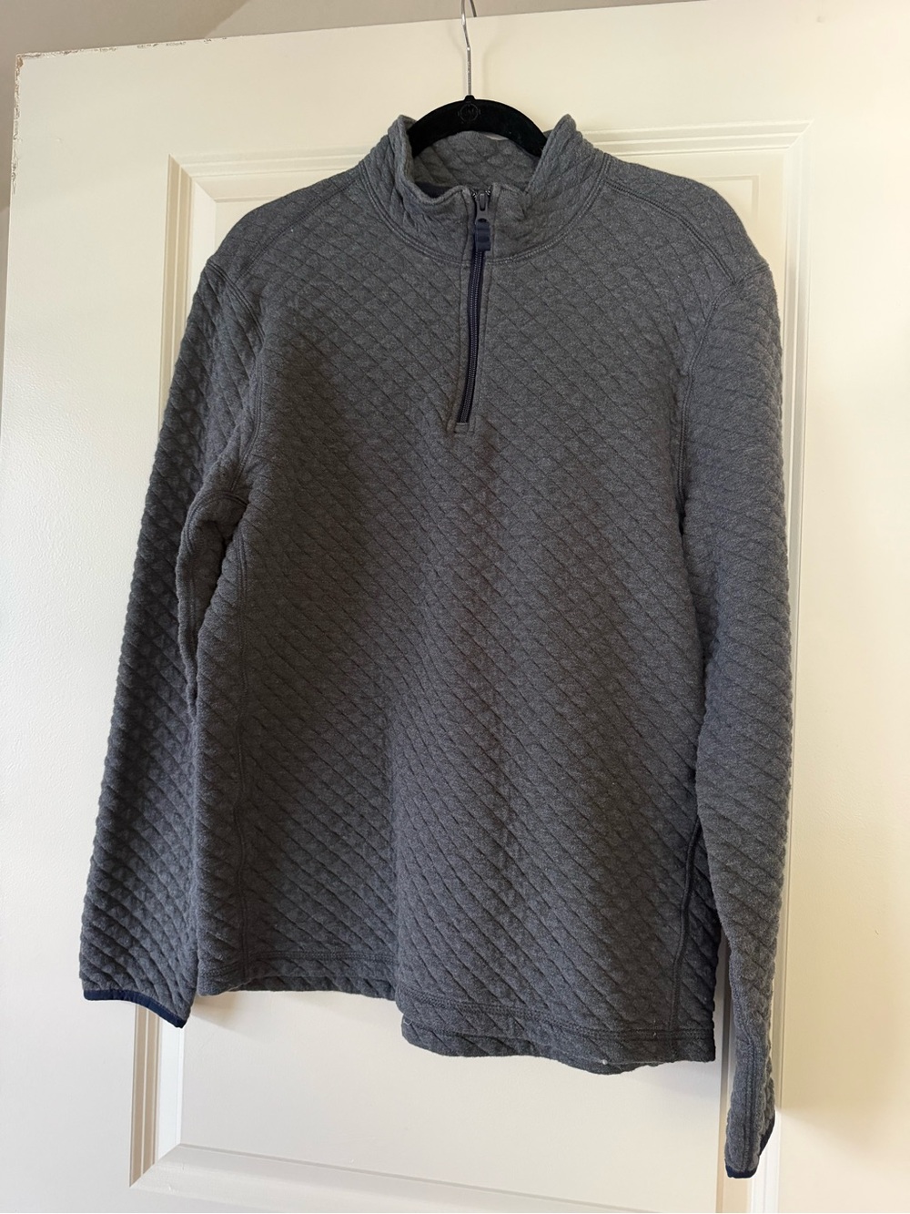 J. Crew Men's Quilted Half-Zip Sweater - Gray
